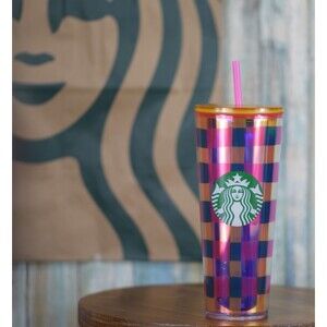 Starbucks Acrylic Easter Plaid Checkered Tumbler Venti 24oz Cold Cup